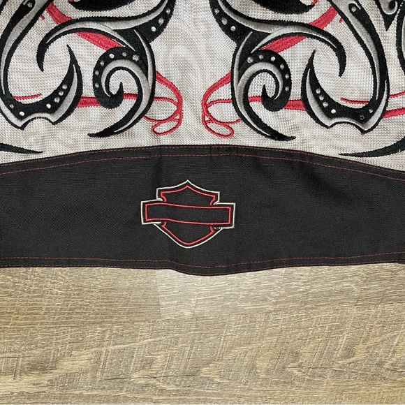 Harley Davidson Women’s Motorcycle Jacket Black PINK TRIBAL Graphic XL Y2K READ - Picture 5 of 10